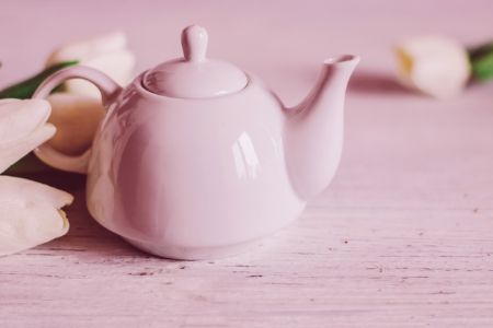 roze theepot