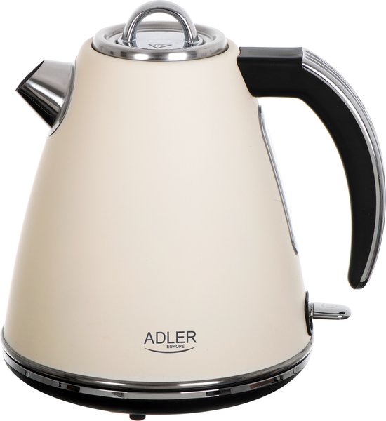 Adler AD 1343 - Stalen waterkoker - 1.5 liter - Strix - Creme