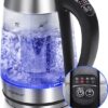 Aigostar Cris 30OSU - Glazen waterkoker met LED en theefilter - Temperatuurregeling - Warmhoudfunctie - RVS/Glas - 1,7L - 2200W
