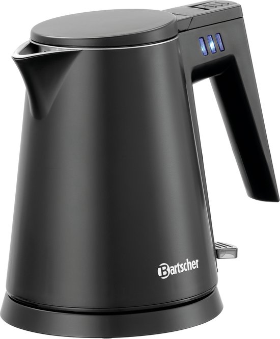 Bartscher waterkoker 0.6 liter 800 watt - zwart geschikt voor gebruik op camping - laag wattage