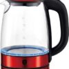 Berlinger Haus 9117 - Glazen waterkoker met Led verlichting - Burgundy rood
