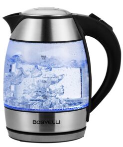 Bosvelli Elektrische Waterkoker S700 met Anti kalkfilter - 1.8L - 2200W - Glas - RVS
