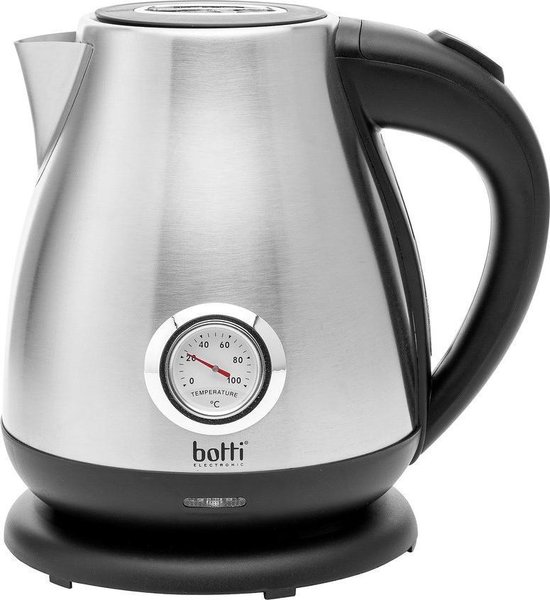 Botti Bruce waterkoker met thermometer - RVS - 2200 watt - 1.7 liter