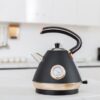 Buccan - Retro Waterkoker - Pyramid - Zwart Rose - Met thermometer