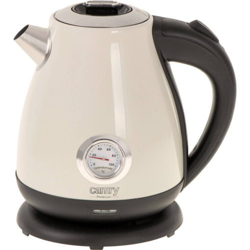Camry CR 1344 - Elektrische waterkoker met thermometer - 1.7 liter - Creme