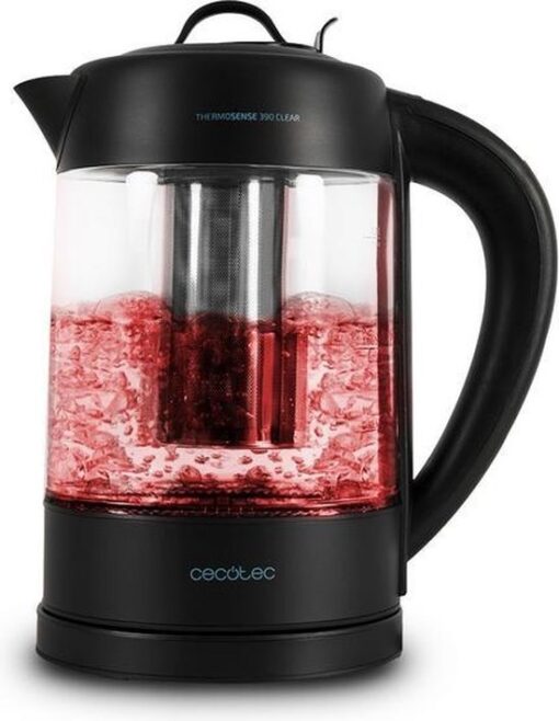 Cecotec afstelbare graden waterkoker - waterkoker met temperatuurregeling - Theekoker - 390 clear - 2200W - 1,7L - Lichtgevend - Afstelbare graden - Waterkoker zwart - Waterkokers - heetwaterdispenser