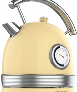 Cecotec retro waterkoker 1.8 liter - Temperatuurmeter - 2200 Watt - Geel