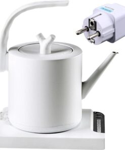 Clixify Waterkoker Retro - 1L - Wit - Waterkokers Elektrische Waterkoker - Heetwaterdispenser - Temperatuur aanpasbaar - Retro - 2200W - Glas - RVS