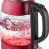Concept RK4081 waterkoker 1,7 l Zwart, Rood, Roestvrijstaal, Transparant 2200 W