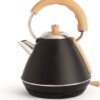 CREATE Waterkoker Retro - 1200 Watt - 1 Liter - RVS - BPA vrij - Elektrisch - Zwart - Kettle Retro M