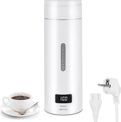Draagbare Waterkoker - 500ml - 4 Standen - Reiswaterkoker- Mini Waterkoker - Wit