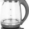 ECG RK 2020 Grey Glass Waterkoker - Elegant design van kunststof en roestvrij staal in combinatie met gehard glas - 2,0 L