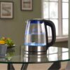 Glazen waterkoker- multi color- met blauwe LED verlichting- 1.7 liter- water koker- 2200 watt- glas