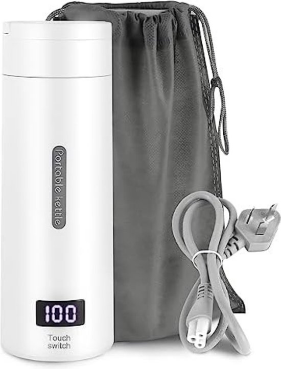Graytified - Draagbare Waterkoker - Reiswaterkoker- Mini Waterkoker - Wit