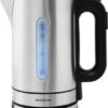 Inventum HW817D - Waterkoker - Inhoud 1,7 liter - Roestvrijstaal - Warmhoudfunctie - Led-verlichting - 2200 watt - RVS/Zwart