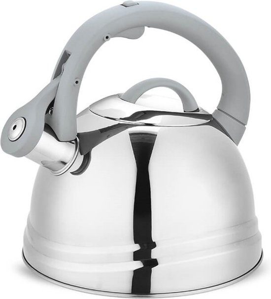 MAESTRO MR-1304 2.5L Klassieke Waterkoker met Fluitje voor Inductie Elektrisch Gasfornuis Plaat Zilver