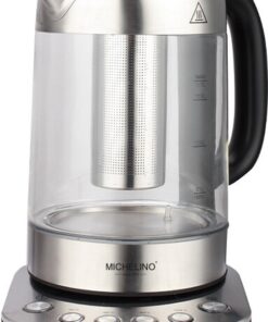 Michelino Waterkoker 1,7L - Met temperatuurregelaar - Theefilter - LED verlichting - Zilver