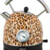 MOA Retro Waterkoker Panterprint - Elektrisch - RVS - EK4TPA