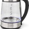 Nedis Waterkoker - 1.7 l - Glas - Transparant - 60,70,80,90,100 °C - Temperatuurindicator - 360 graden draaibaar - Verborgen verwarmingselement - Strix-controller - Droogkookbeveiliging