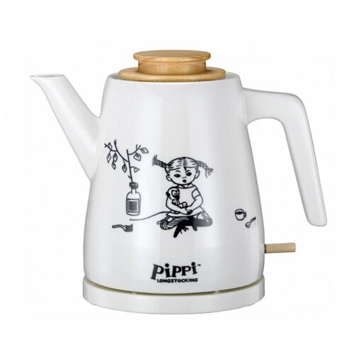 Pippi Langkous keramische waterkoker - Pippi & meneer Nilsson design Pippi Wit