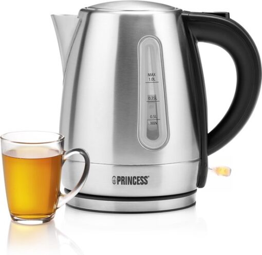 Princess Waterkoker 236023 – 1 Liter – 360° draaibaar - 2200W – RVS