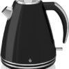 Swan Waterkoker - Retro Waterkoker Zwart - 1.5 liter - 3000 watt - Vintage Waterkoker met Kalkfilter