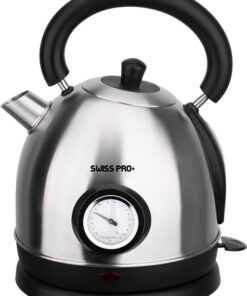 Swiss Pro+ - retro line - waterkoker 1.8 L - 2200W - elektrisch - classic design - 2022 model - metallic silver edition