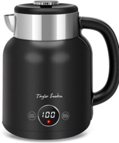 Taylor Swoden 30HB8 Asher - Waterkoker - Met Temperatuurregeling - 40°C tot 100°C - Warmhoudfunctie - 1.7 Liter - Cool Touch - RvS - 2200W - Zwart