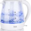 Teesa TSA1030 - Draadloze elektrische waterkoker, 1,0 liter, wit/glas