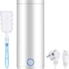 Waterkoker, 400 ml, draagbare waterkoker, reiswaterkoker met reinigingsborstel