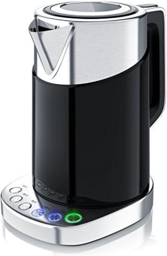Waterkoker met Temperatuurregeling - 1,7L - 3000W - Chroom|Zwart